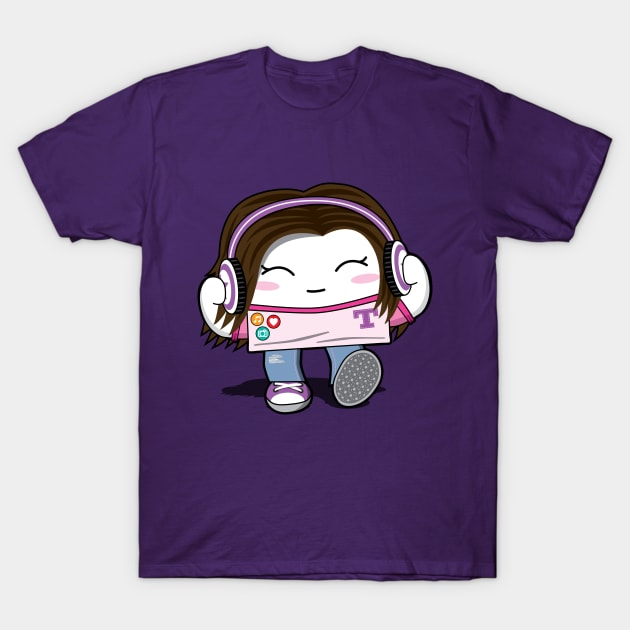 Kawaii Headphones T-Shirt by Bacacegua